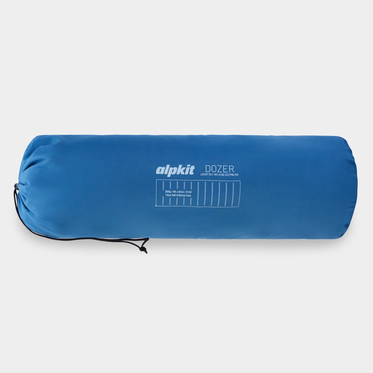 alpkit dozer sleeping mat in Nemo blue packed