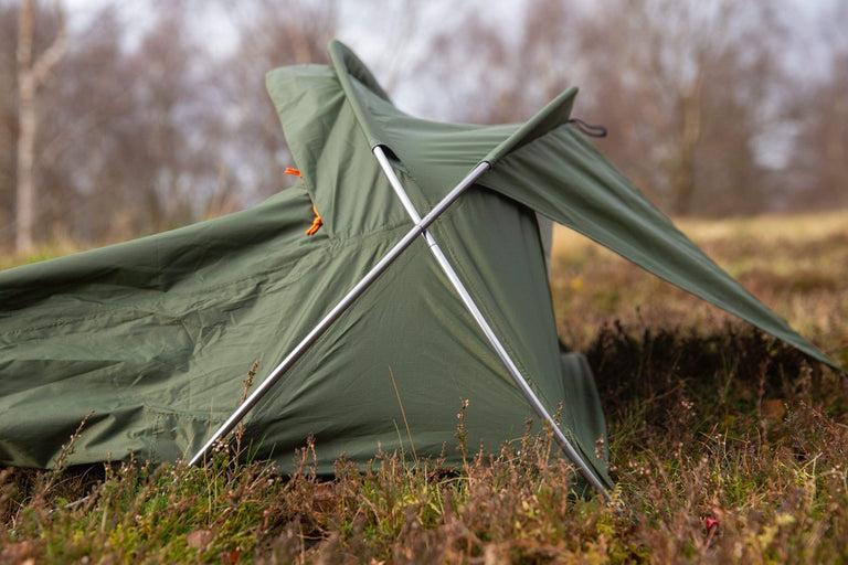 Alpkit elan hooped bivy pole structure side view - closed