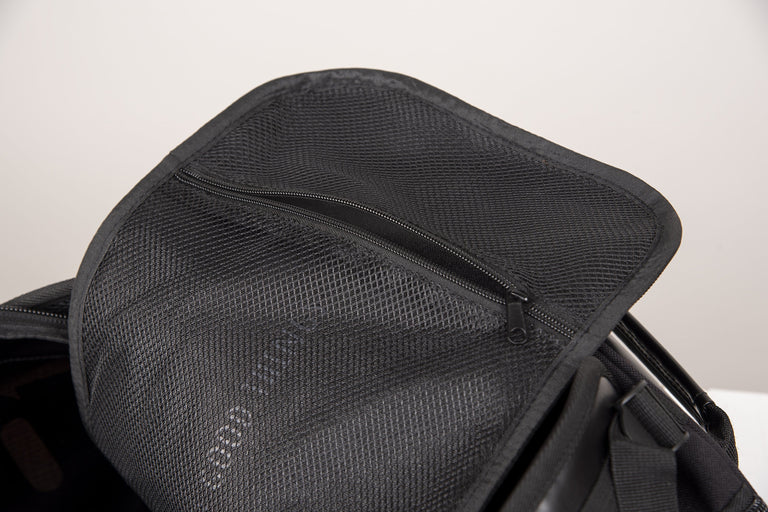 alpkit explorer 50 litre duffle bag in black mesh pocket