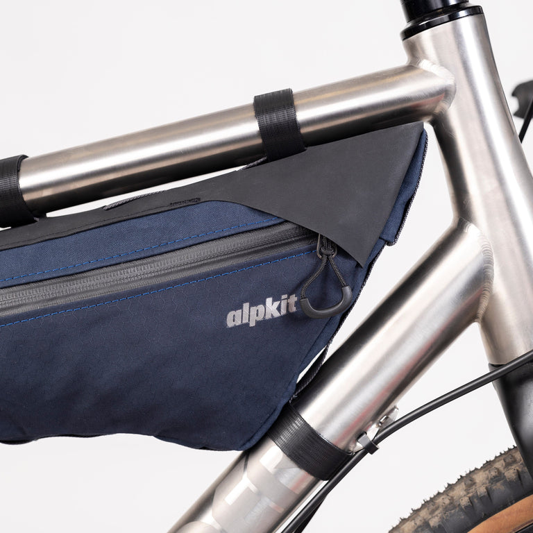 alpkit glider framebag in navy logo