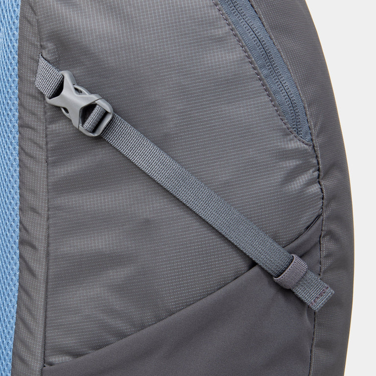 alpkit gnarl 15 backpack day sack in dark grey compression strap - closed