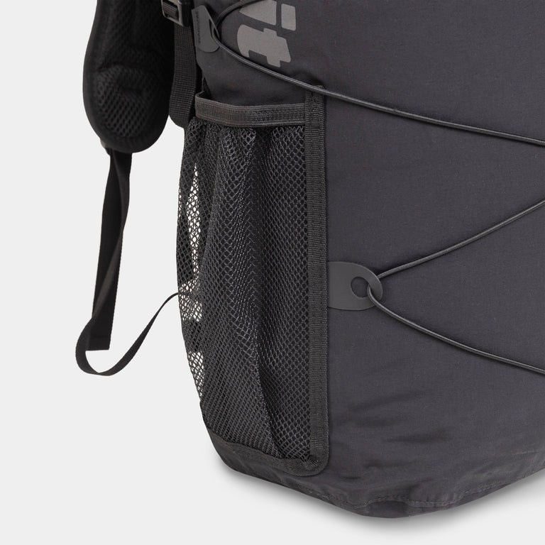 alpkit Gourdon 30 dry bag backpack in black mesh pockets