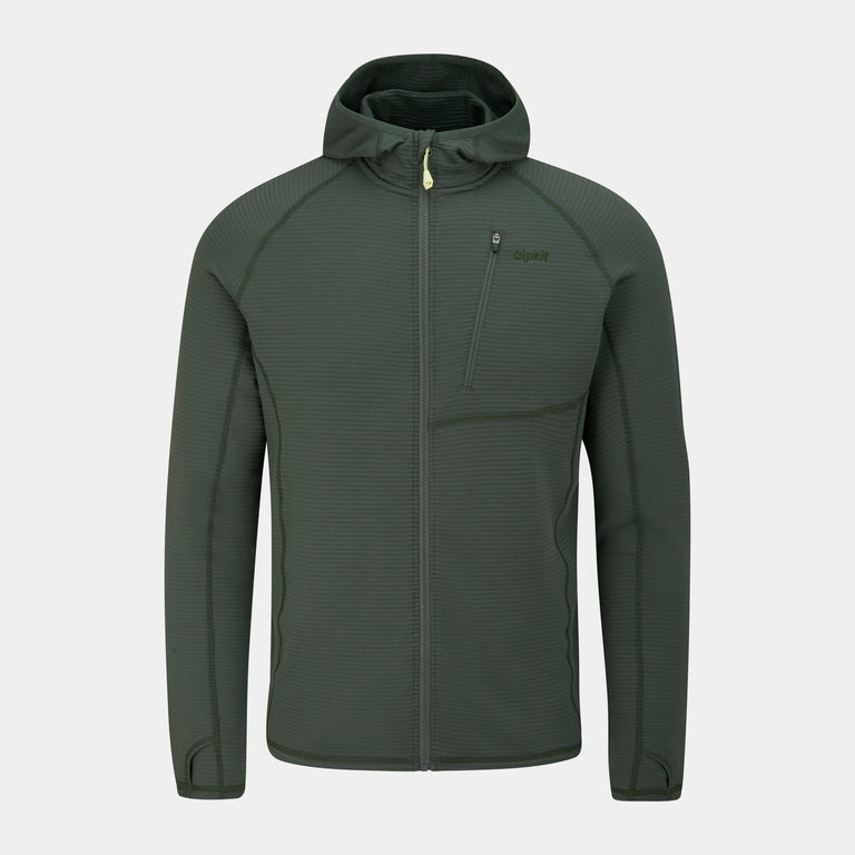 Green hooded jacket with chest pocket