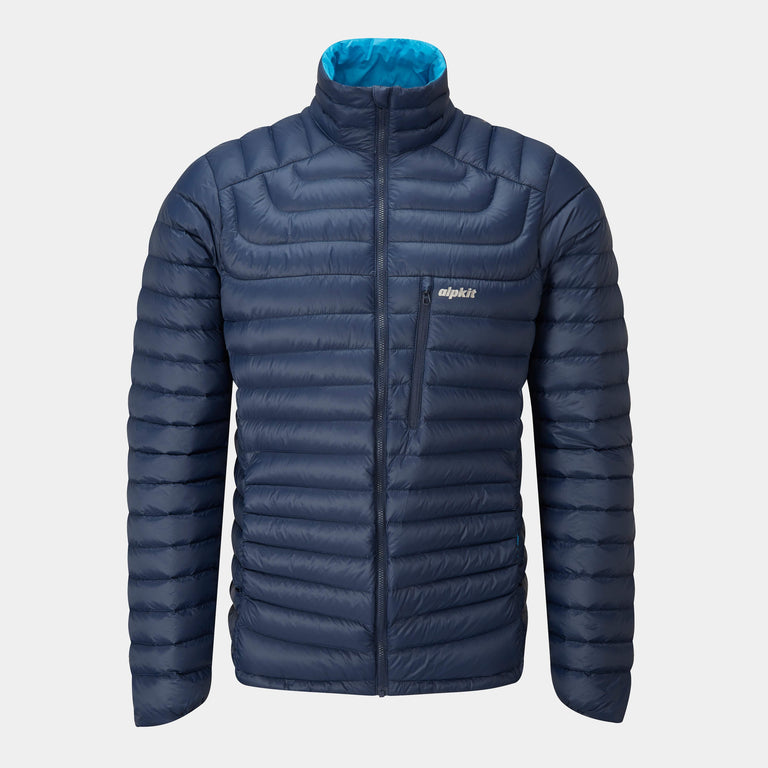 alpkit Halogen insulated down jacket in outer space blue - closed