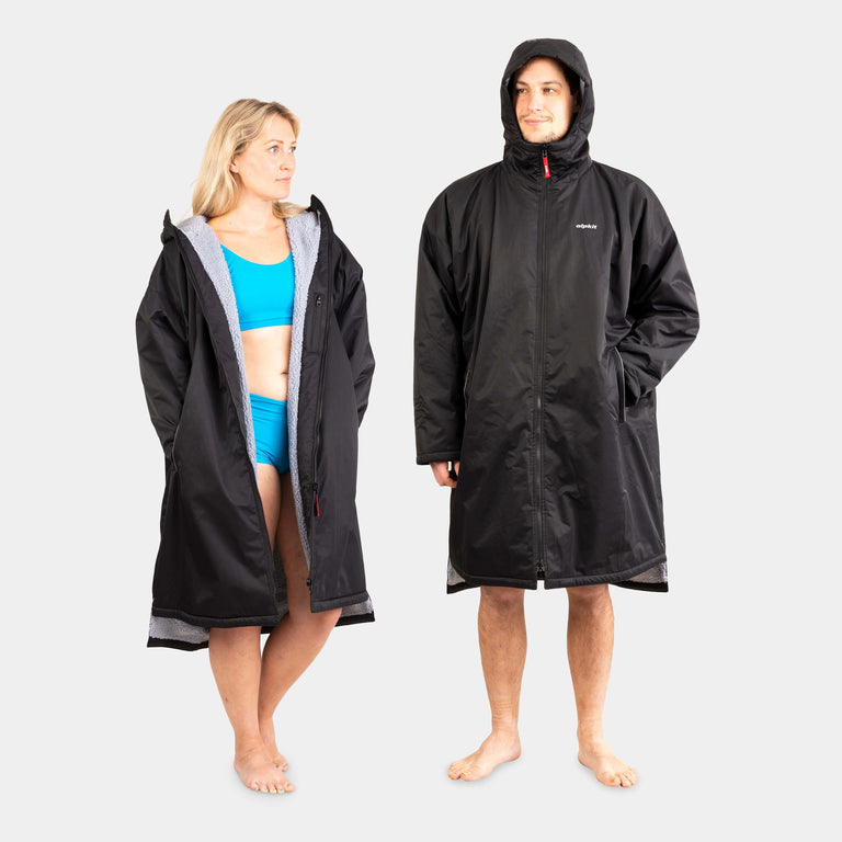 alpkit unisex haven dry robe changing robe in black