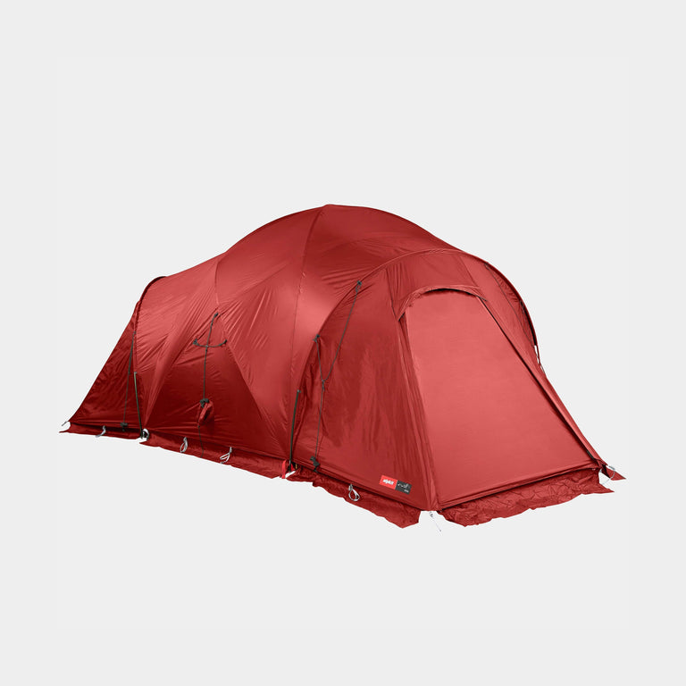 alpkit heksa mountain tent in chilli red - closed