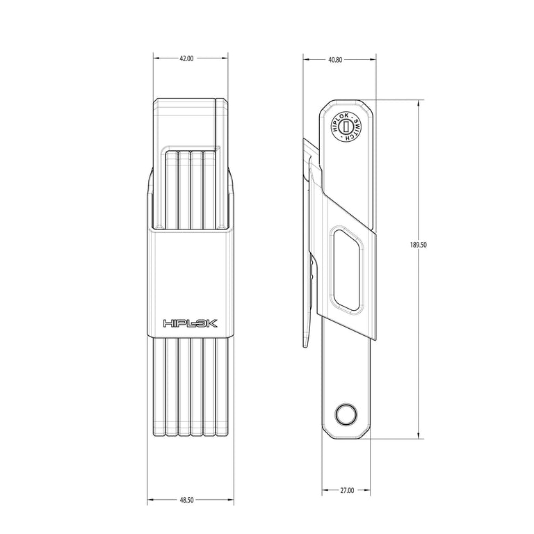 hiply switch folding bike lock dimensions