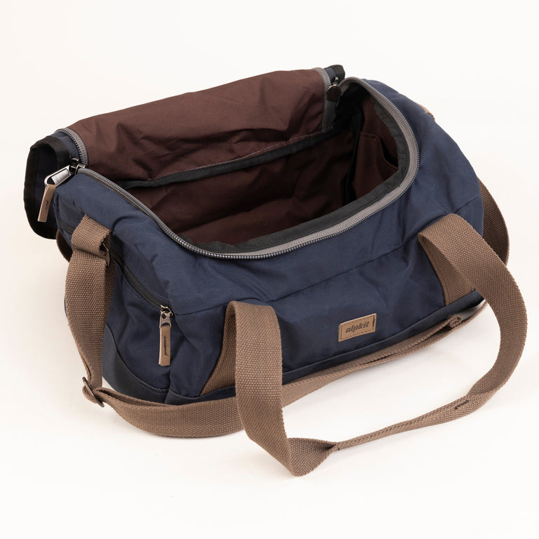 alpkit idaho 16 duffle bag in navy blue open