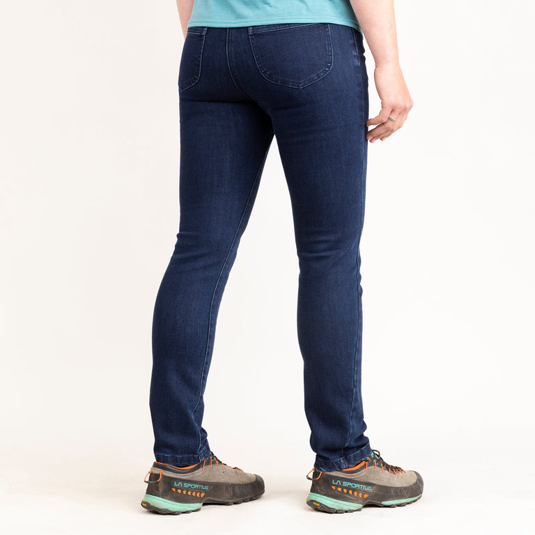 alpkit womens jeanie jeans in dark wash back