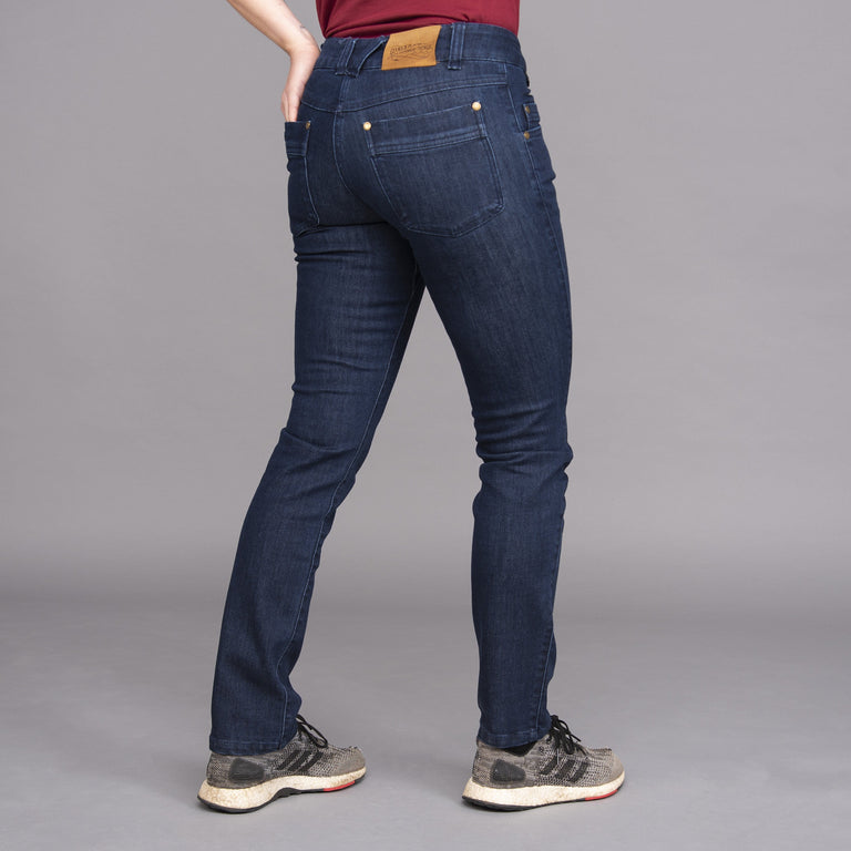 womens jeanius jeans dark wash rear