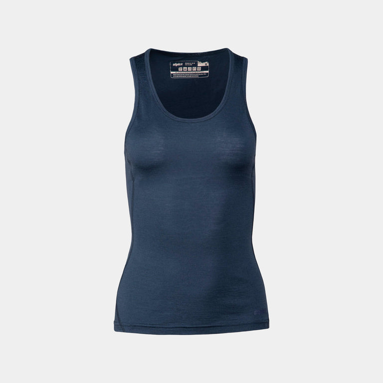 Kepler Vest women's merino vest base layer in slate grey - closed