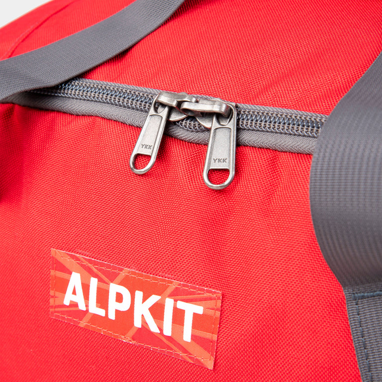 alpkit kitbag 30 duffle bag in chilli red zip