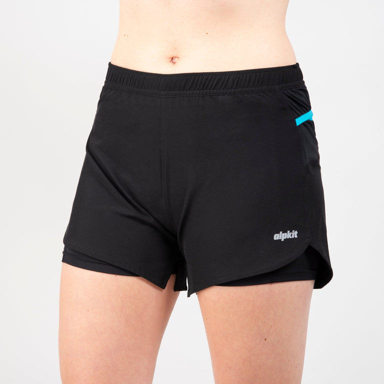 alpkit womens koulin trail shorts for trail running fell running in black front