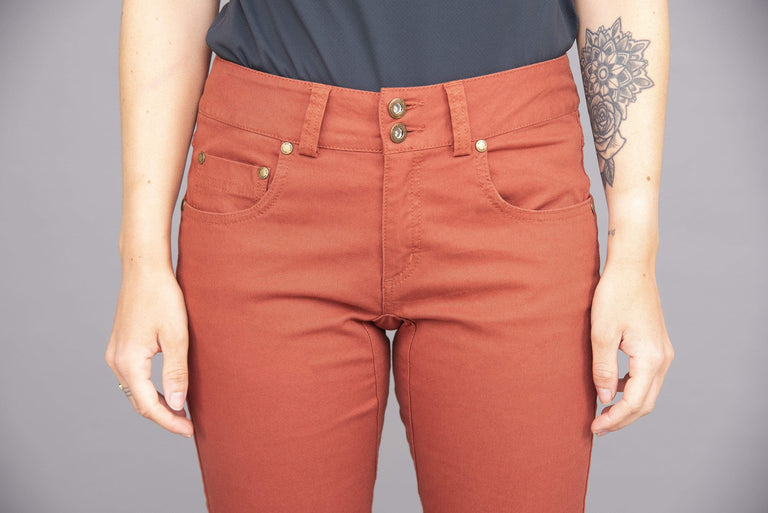 womens kraft pant trouser in brick front waistband