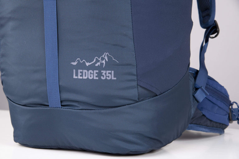 Alpkit Ledge 35l pack in nemo logo - closed