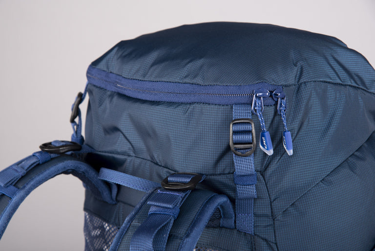 Alpkit Ledge 35l pack in nemo hood zip - closed