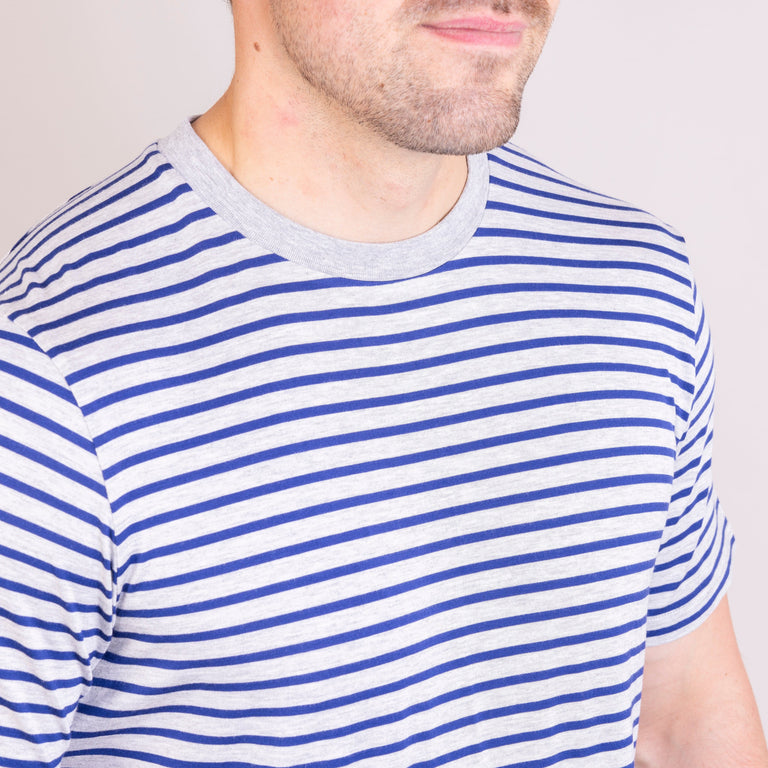 alpkit mens hauling bamboo striped tee collar