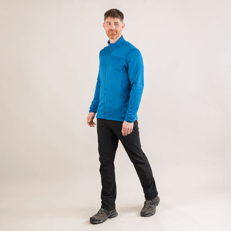 Alpkit Akita men's jacket in Reef blue outfit - closed