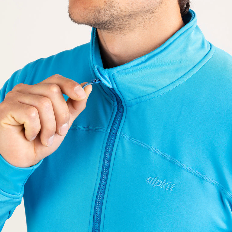 Alpkit Akita men's jacket in Reef blue zip