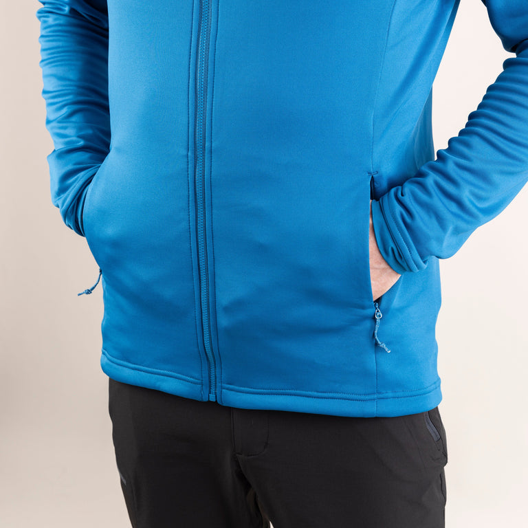 Alpkit Akita men's jacket in Reef blue pockets - closed