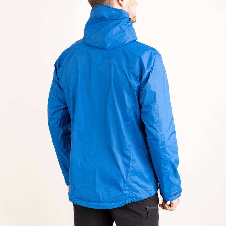 Alpkit men's Argonaut waterproof jacket in Monday blue back|bf