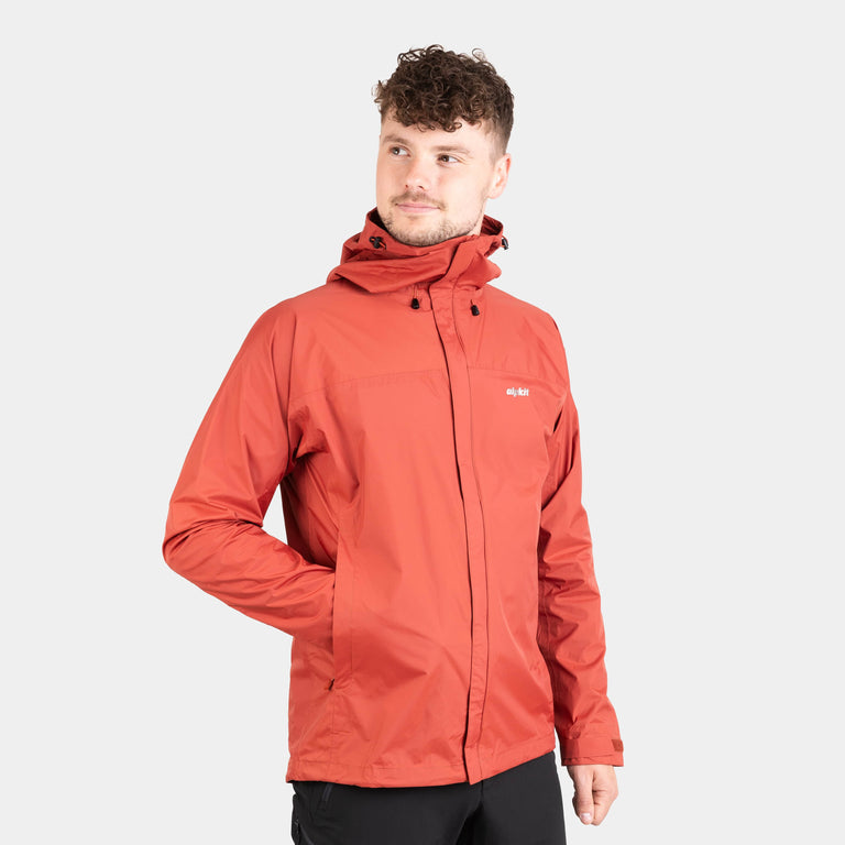 Alpkit men's Argonaut waterproof jacket in brick red|bf