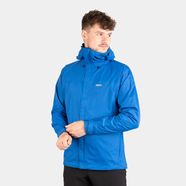 Alpkit men's Argonaut waterproof jacket in Monday blue|bf - closed