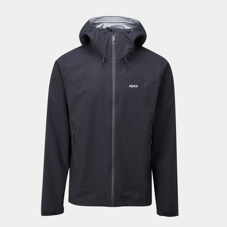 Alpkit mens balance waterproof jacket in black - closed