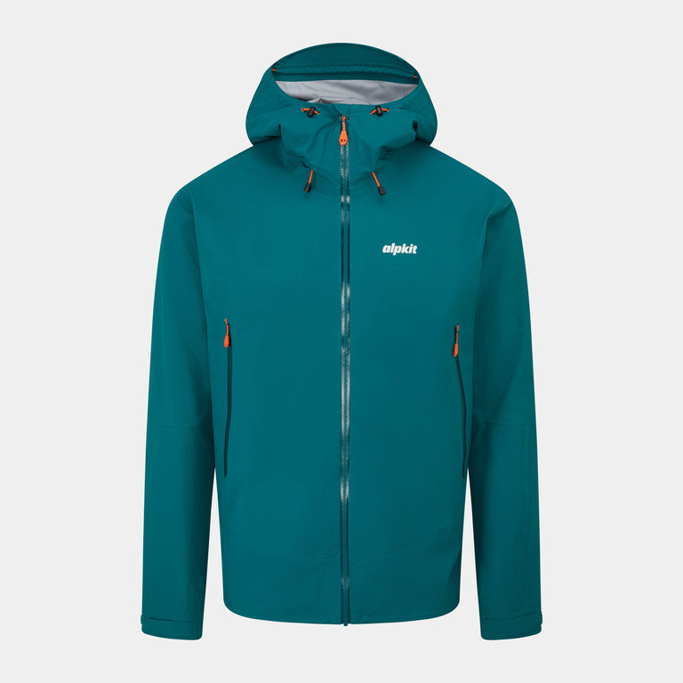 alpkit mens balance waterproof jacket in mallard green