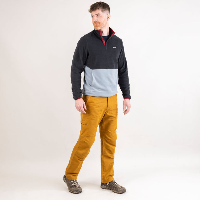 alpkit bergen trousers in ochre yellow outfit