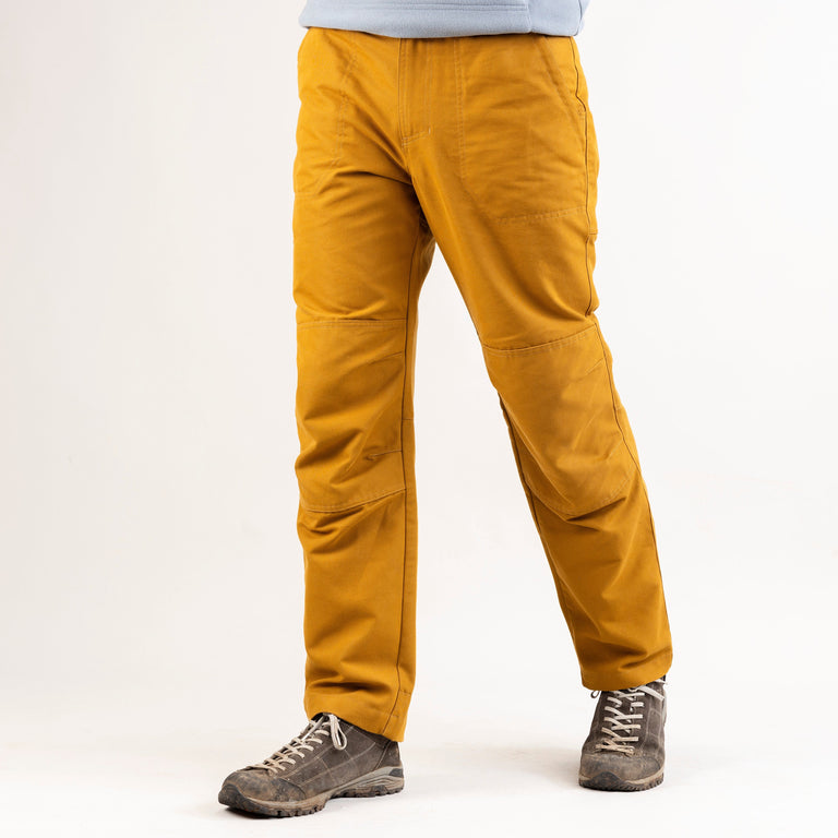 alpkit bergen trousers in ochre yellow front