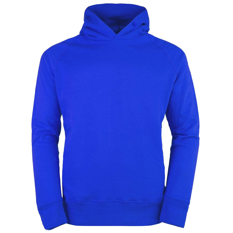 Alpkit men's Blank Canvas Hoody in Lego Blue - closed