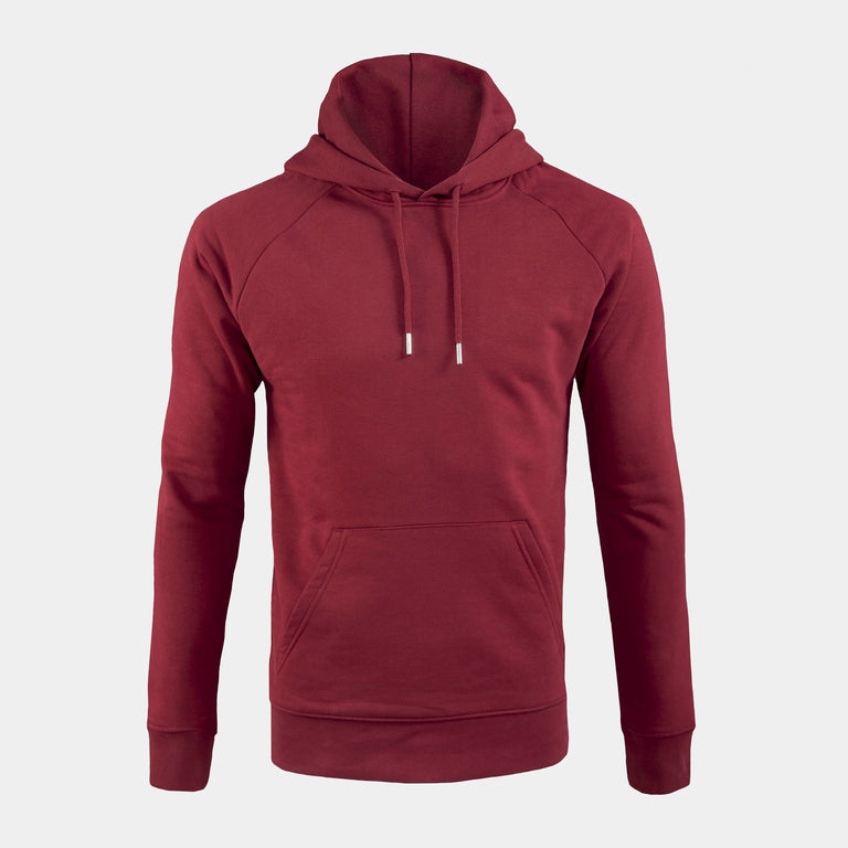 Alpkit men's Blank Canvas Hoody in Burgundy - closed