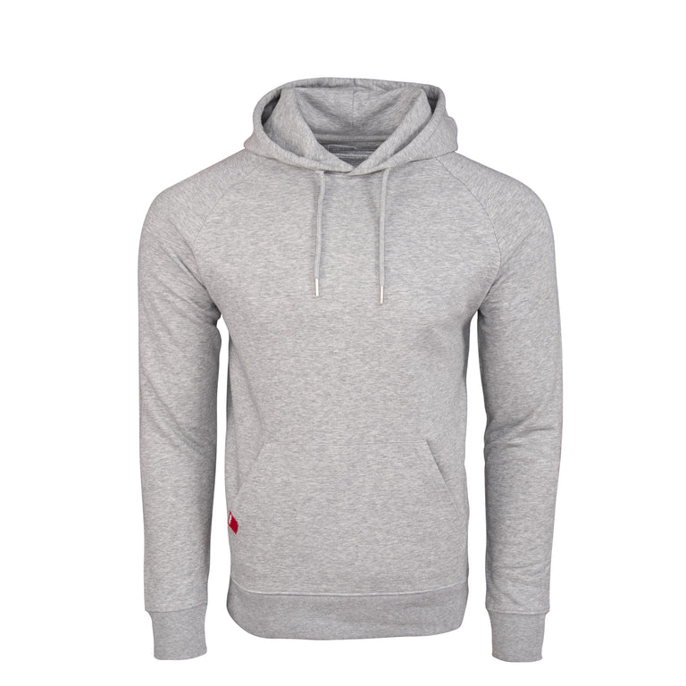 Alpkit men's Blank Canvas Hoody in Heather Grey - closed