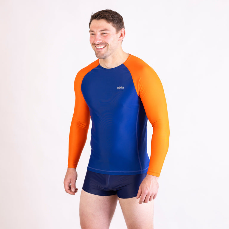 alpkit mens bredon swimming shorts in outerspace blue outfit