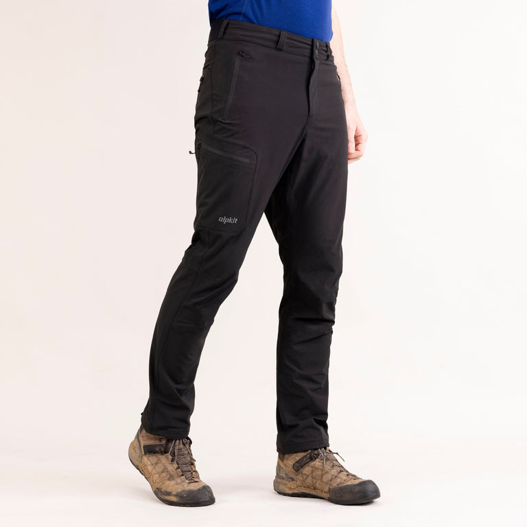 Alpkit mens chilkoot softshell trousers in black front |nt