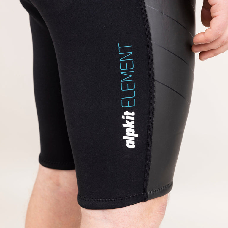 alpkit element wetsuit mens shorts in black logo