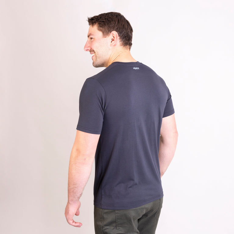 alpkit mens farne tee in tarmac grey back