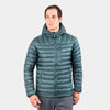 alpkit mens filoment hoody down jacket in forest green - closed