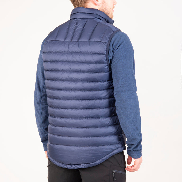 Alpkit mens filoment vest recycled down gilet in outer space blue back