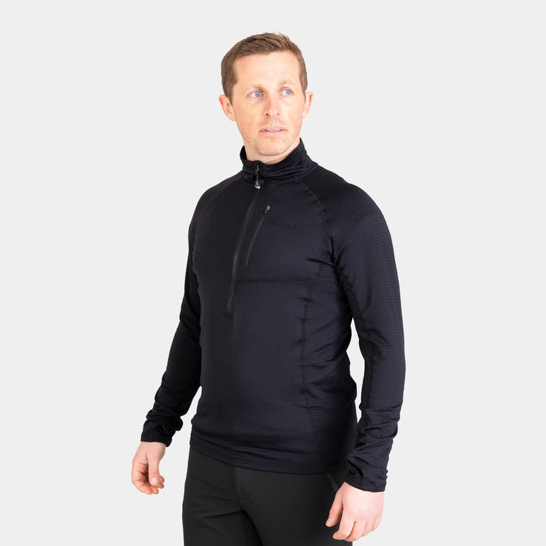 alpkit mens griffon half zip fleece in black