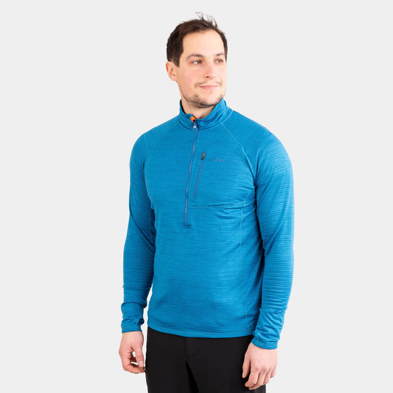 alpkit mens griffon half zip fleece in reef blue