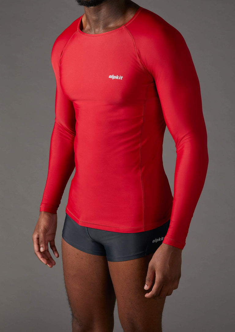 mens Hurley swim top in chilli side - closed