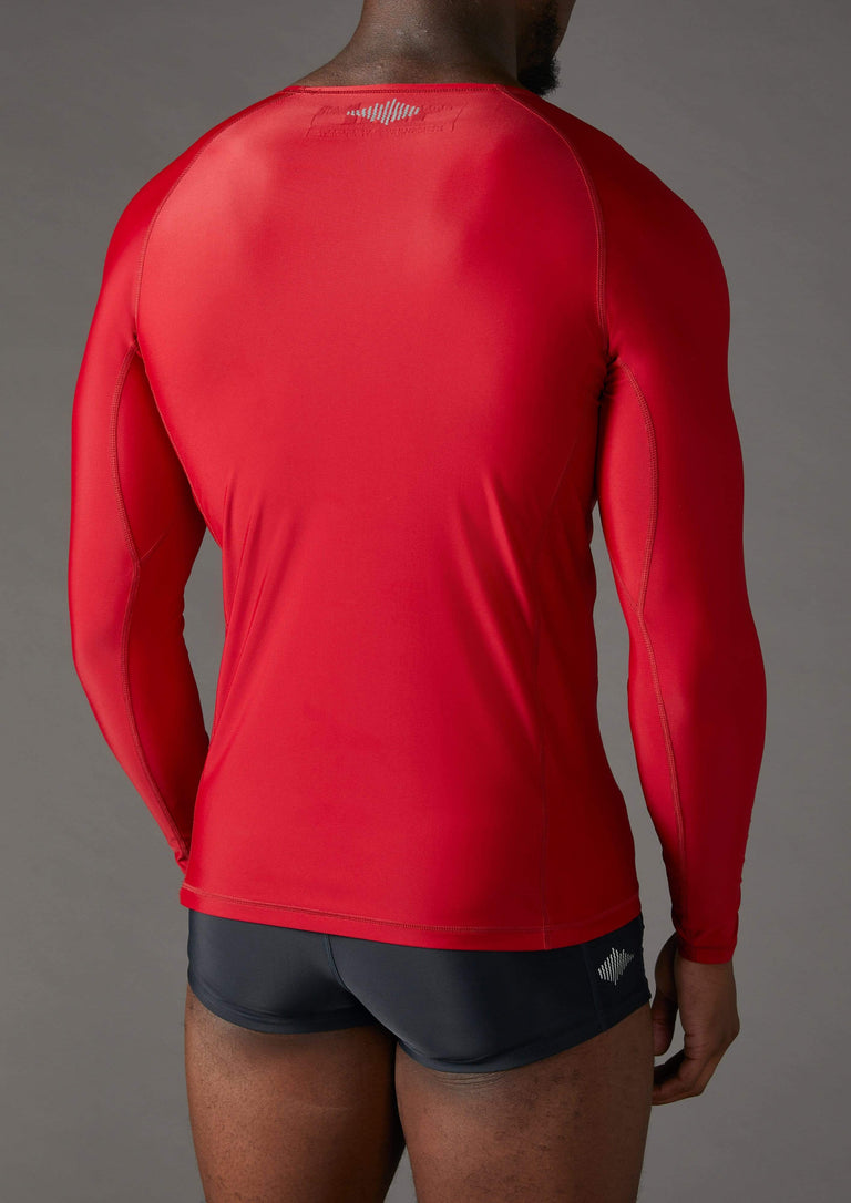 mens Hurley swim top in chilli rear - closed