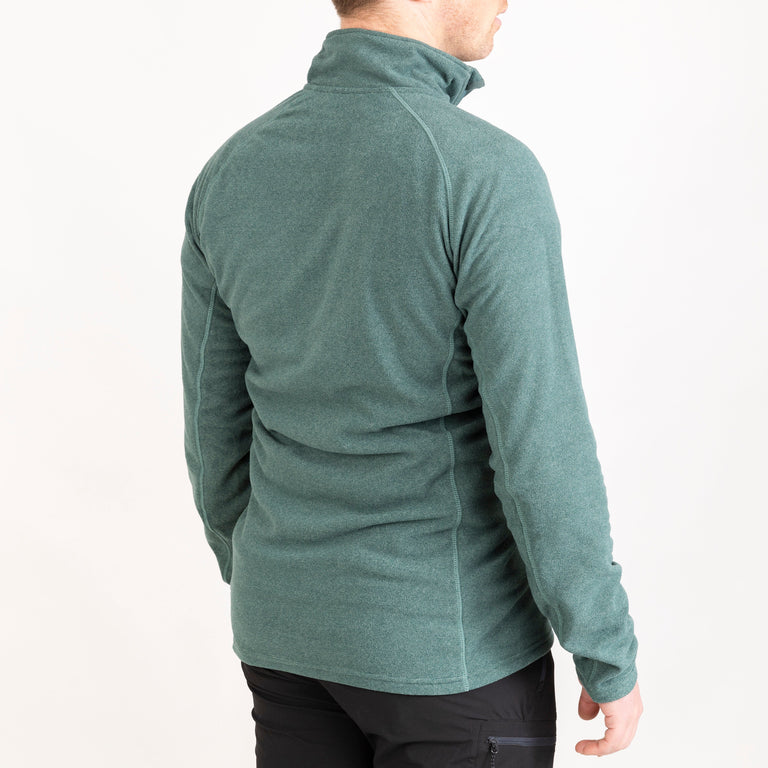 alpkit mens kelpie fleece in Stirling green back