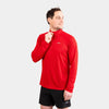 mens Alpkit Koulin trail long sleeve zip baselayer in chilli red|sl