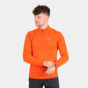 mens Alpkit Koulin trail long sleeve zip baselayer in blaze orange|bf