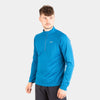 mens Alpkit Koulin trail long sleeve zip baselayer in reef blue|bf