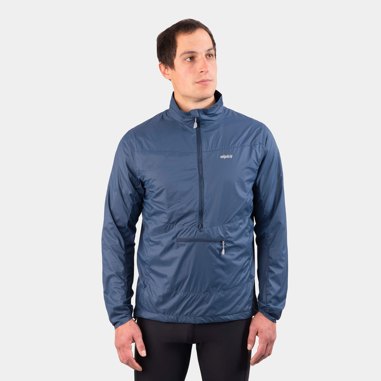 mens alpkit morphosis half zip jacket in slate blue 