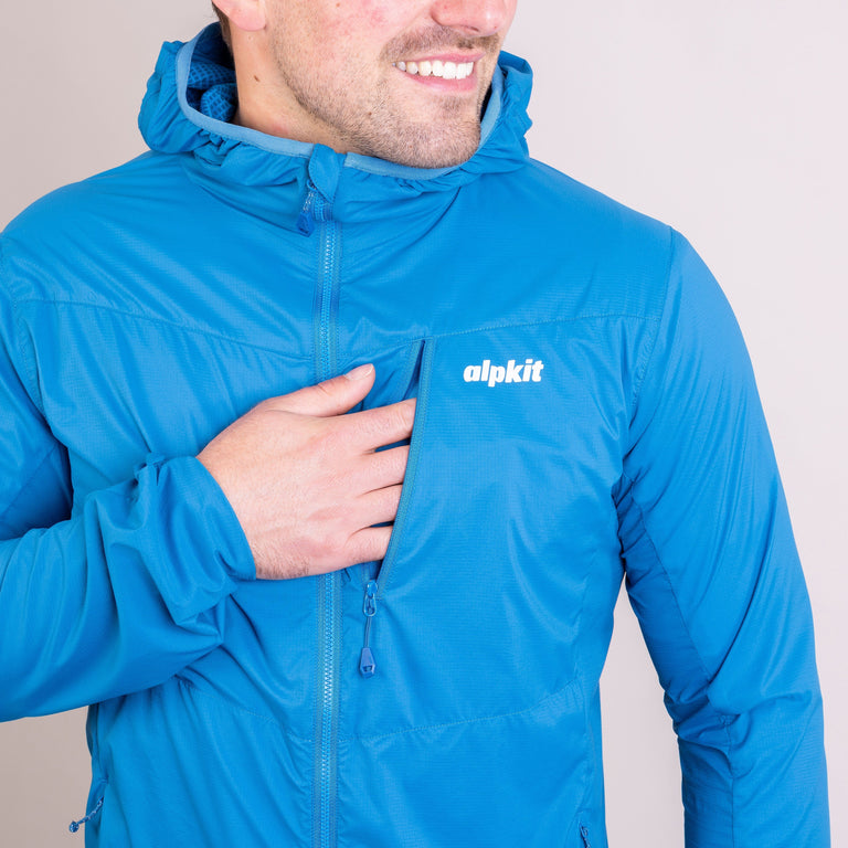 mens alpkit morphosis jacket in reef blue chest pocket|aj